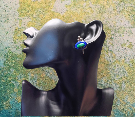 Vintage Malachite & Lapis earrings