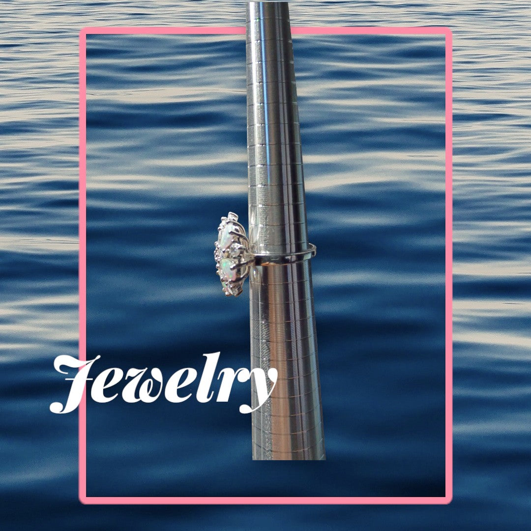 Vintage Fire Opal & White Topaz Cluster Ring