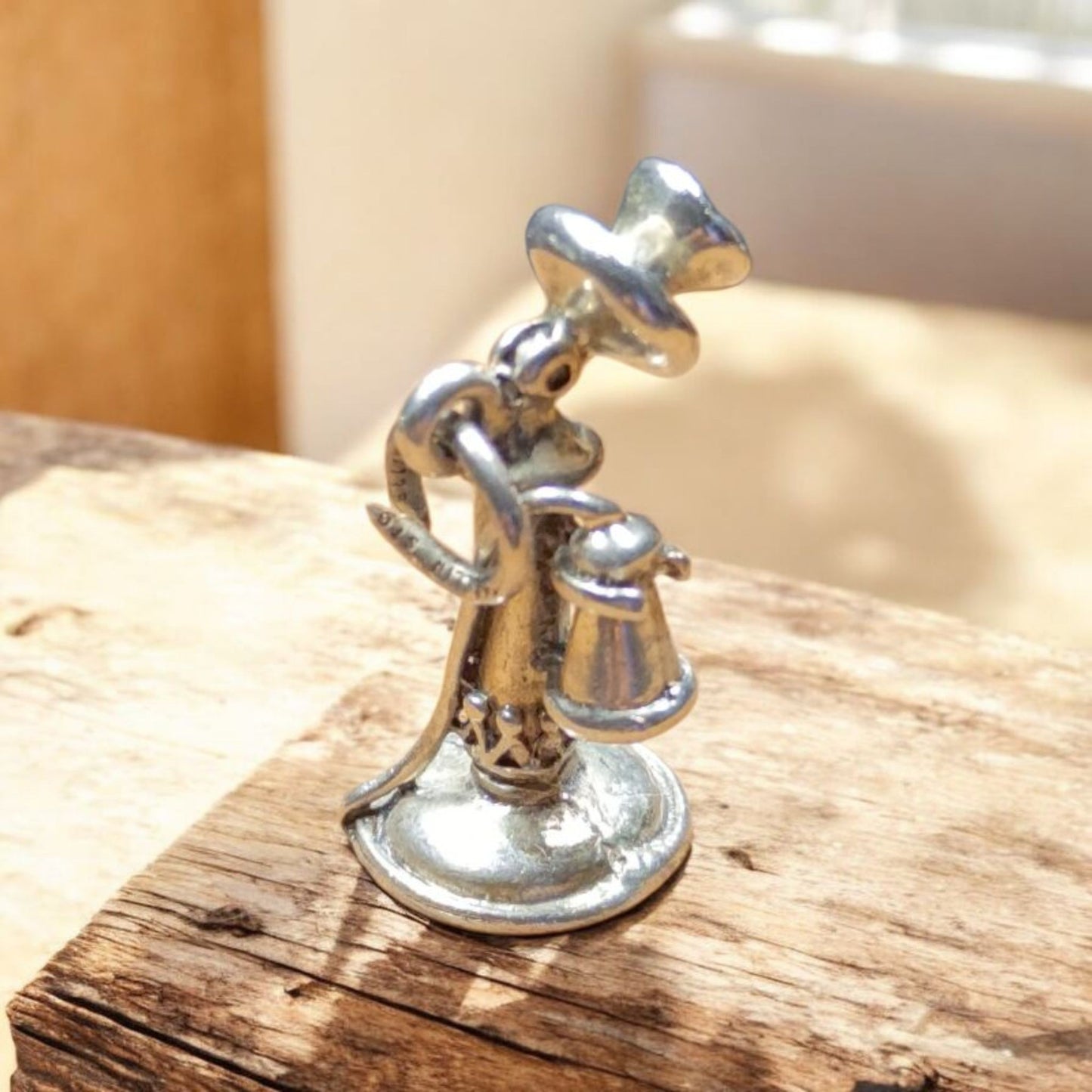 Vintage Sterling Silver 3D Antique Telephone Charm